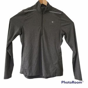 CHAMPION Vapor Womens M Reflective 1/4 Zip Pullover Gray Gear Lightweight